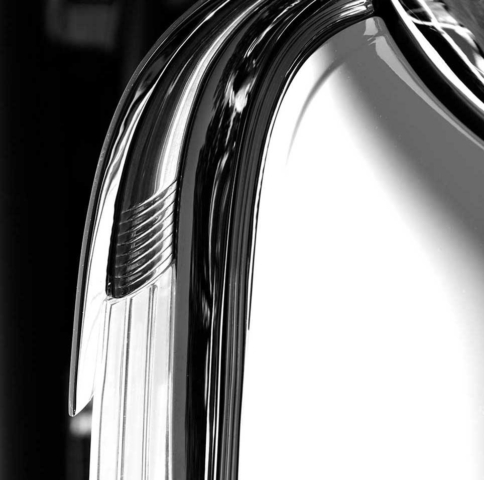 curve, art deco, abstract, chrome, modern, black and white, automobile