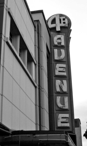 building, black and white, theatre, Alaska