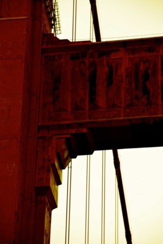 bridge, red, California, golden gate, tower, abstract, shadow, art deco