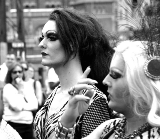 human, modern, Copenhagen, black and white, gay pride parade, couple
