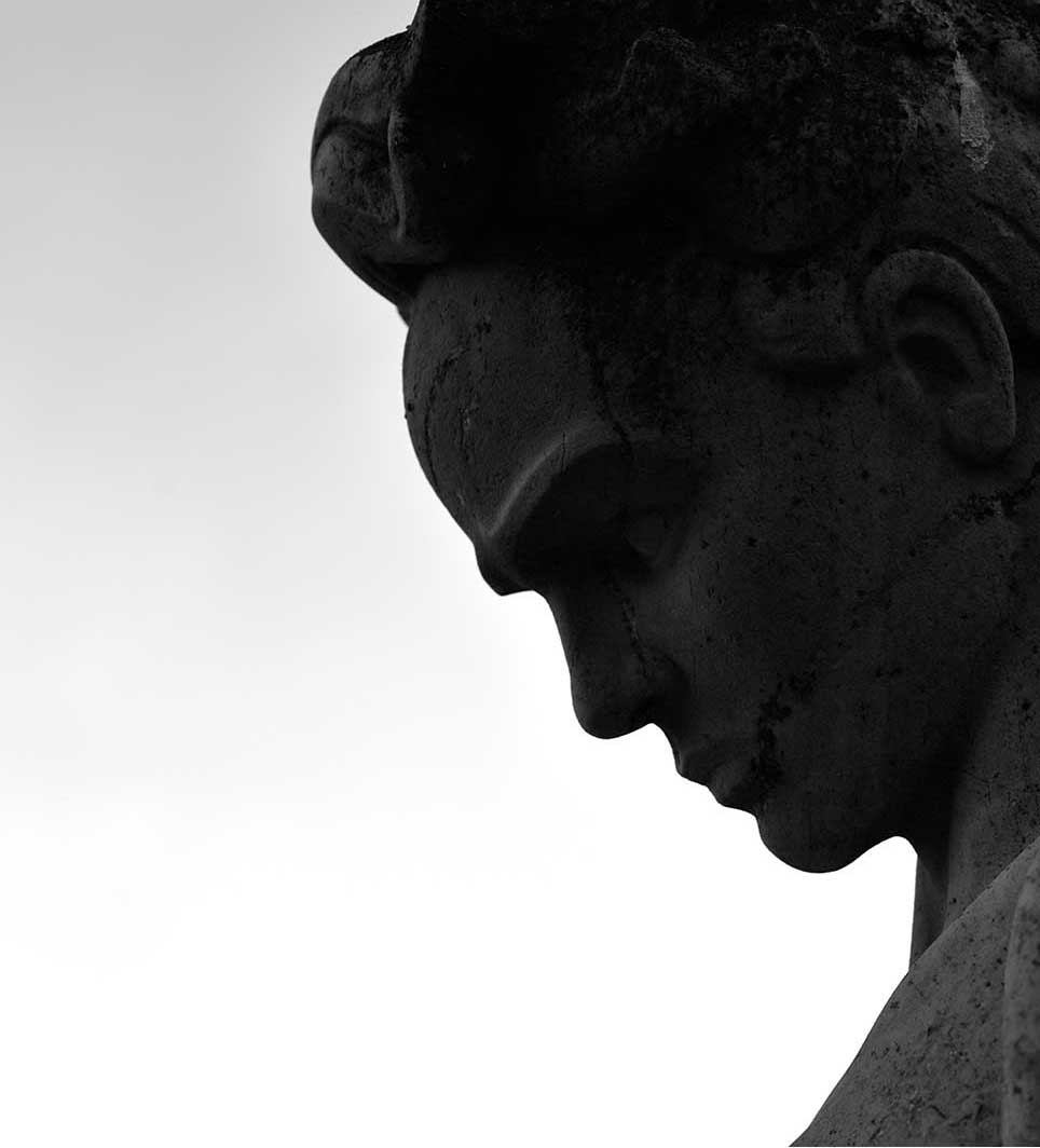 sculpture, black and white, profile, Sweden, man, Stockholm, building, horseman, 		silhouette